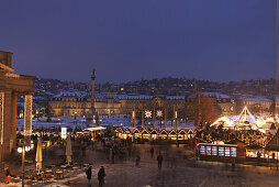 Christmas market at Schlossplatz, Stuttgart, Baden-Wurttemberg, Germany