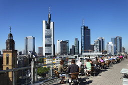 Hauptwache and St. Catherine's Church, skyscrapers in background, Frankfurt am Main, Hesse, Germany