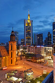 Hauptwache and St. Catherine's Church, skyscrapers in background, Frankfurt am Main, Hesse, Germany