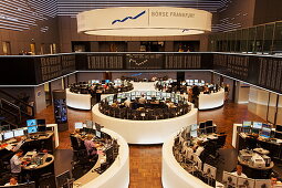 Frankfurt Stock Exchange floor, Frankfurt am Main, Hesse, Germany