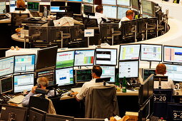 Frankfurt Stock Exchange floor, Frankfurt am Main, Hesse, Germany