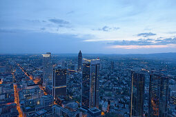City view with Messeturm, Fair Tower, Frankfurt am Main, Hesse, Germany
