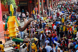 Football world cup final draw, 04.12.2009, fans celebrate the drawing of the first round, Long street, Capetown, Western Cape, South Africa, Africa