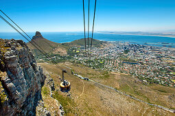 Tafelbergseilbahn, Blick auf Kapstadt, Kapstadt, Western Cape, Südafrika, Afrika