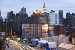 View towards Downtown Manhattan with Empire State Building, New York, New York City, North America, USA