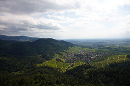 View over Black Forest near Baden-Baden, Baden-Wuerttemberg, Germany