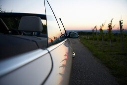 Convertible between vineyards near Baden-Baden, Baden-Wuerttemberg, Germany