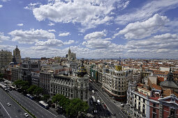 Metropolis-Haus, Gran Via, Madrid, Spanien