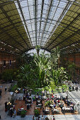View inside the Atocha railway station, Madrid, Spain