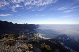 View from Lion's Head to Camps Bay, Capetown, Western Cape, South Afrika