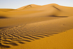 Sand dunes, Dunes de Juifs in the desert near Zagora, Sahara, Morocco