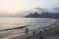 Sunset at Ipanema Beach, Rio de Janeiro, Brazil