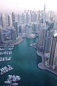 View at high rise buildings and Dubai Marina, Dubai, UAE, United Arab Emirates, Middle East, Asia