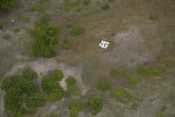 Senior couple is resting on a blanket, Havang, Skane, Sweden