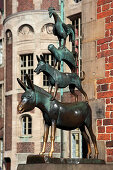 Standbild der Bremer Stadtmusikanten, Hansestadt Bremen, Deutschland, Europa