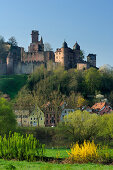 Wertheim with Wertheim castle, Wertheim, valley of Maintal, Baden-Württemberg, Germany