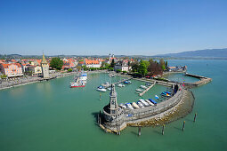 View of the harbour, Lindau, lake Constance, Bavaria, Germany