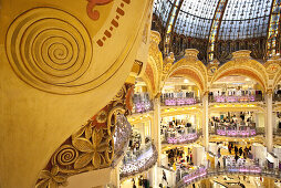 Interior view of department store Galeries Lafayette, one of the oldest department stores in France, Paris, France, Europe