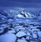 Eisschollen nahe des südlichen Polarkreises, Graham Land, Antarktische Halbinsel, Antarktis