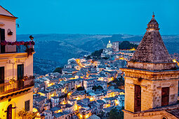 View from Santa Maria delle Scale towards Ragusa Ibla, Ragusa, Sicily, Italy