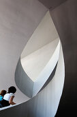 Staircase in the Kiasma Nykytaiteen Museum, Museum for contemporary art, Helsinki, Finland