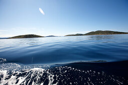 View at Kornati archipelago under blue sky, Croatia, Europe