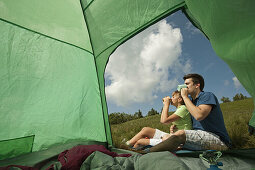 Happy Couple Camping