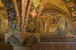 Kunstvolles Mosaik in der Elisabethkemenate der Wartburg, Eisenach, Thüringen, Deutschland, Europa