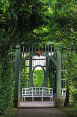 Pergola at the rococo garden, Veitshöchheim castle, Main river, Franconia, Bavaria, Germany