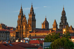 Kathedrale von Santiago de Compostela, Camino Frances, Jakobsweg, Camino de Santiago, Pilgerweg, UNESCO Welterbe, europäischer Kulturweg, Provinz La Coruna, Galicien, Nordspanien, Spanien, Europa