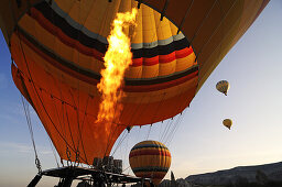 Hot-air-balloons over the Göreme valley, Göreme, Cappadocia, Turkey