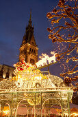 Weihnachtsmarkt vor dem Hamburger Rathaus, Hamburg, Deutschland