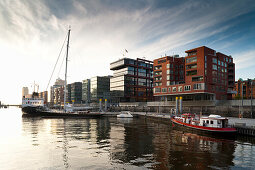 Blick von der Magellanterrasse auf Sandtorkai, Sandtorhafen, Hafencity, Hansestadt Hamburg, Deutschland, Europa