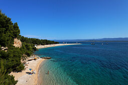 Bathing beach, Zlatni Rat, Golden Cape, Bol, Brac, Split-Dalmatia, Croatia