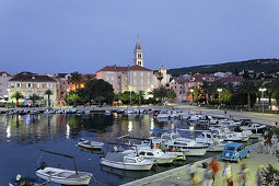 Harbor and church St Peter, Sveti Petar, Supetar, Brac, Split-Dalmatia, Croatia