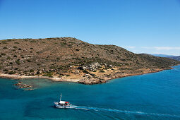 Ausflugsboot, Spinalonga, Lasithi, Mirabello Golf, Kreta, Griechenland
