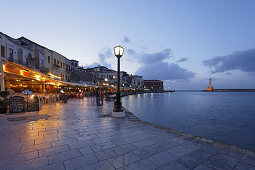 Promenade, Venetian port, Chania, Crete, Greece