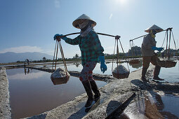 Salt production, Doc Let Beach, Nha Trang, Khanh Ha, Vietnam