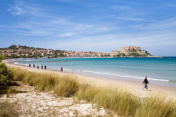 Strand bei Calvi, Korsika, Frankreich, Europa