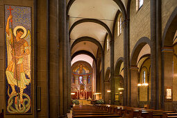 Interior view of Maria Laach abbey, Eifel, Rhineland-Palatinate, Germany, Europe