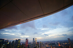 View of Central Business District from Sands SkyPark Infinity Pool, Marina Bay Sands Hotel, Singapore, Asia