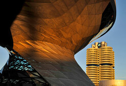 BMW World, BMW Headquarters in background, Munich, Bavaria, Germany