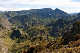 Maido, Blick in den Erosionskrater Mafate, La Reunion, Indischer Ozean