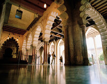 Arcades in Aljafería Palace, Zaragoza, Aragon, Spain