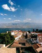 View from cathedral towards Valle Alto-Guadalquivir, Baeza, Andalusia, Spain