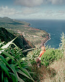 View on shore and bay, Ribeira das Cabras, northwestern Faial island, Azores, Portugal