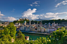 View of the city of Salzburg, Province of Salzburg, Austria, Europe