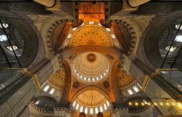 Vault inside Yeni Valide Camii mosque, Istanbul, Turkey, Europe
