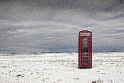 Telephone Box in Remote Location, Spalding, Lincs, UK