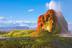 Colorful Geyser Spewing Water, Black Rock Desert, Nevada, USA